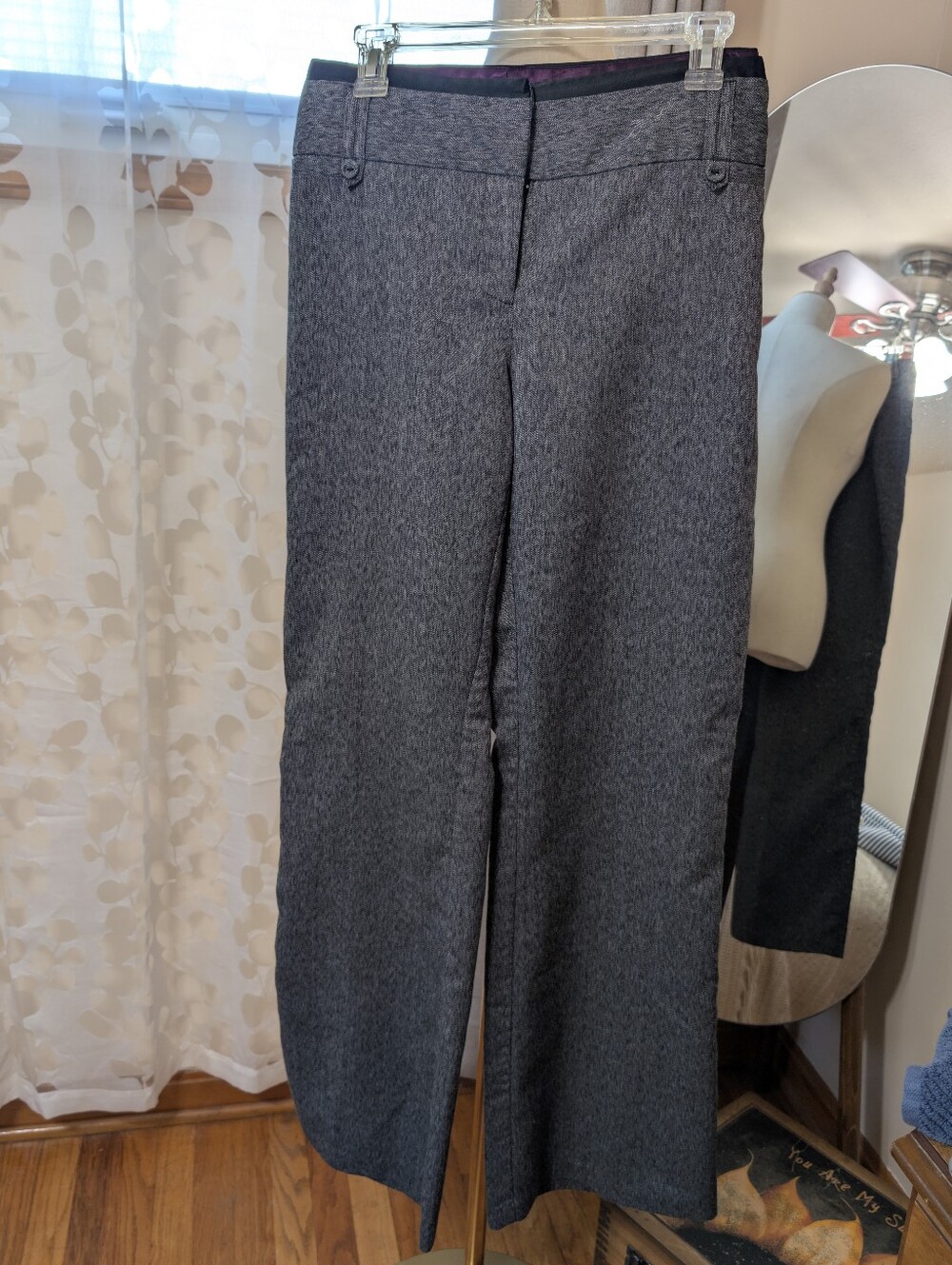 Stooshy Juniors Size 17 Wide Leg Trouser Dress Pants In Charcoal Grey